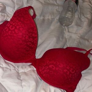 Elegant Red Leopard Lace Bra